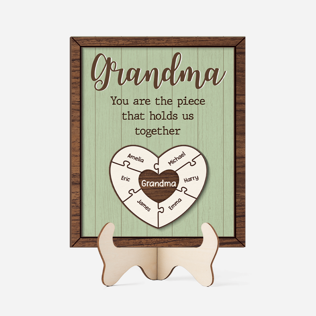 7802QUS1 personalized wooden plaques mom you are the piece that holds us together_ 7802qshha