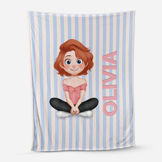 7814BUS1 striped throw blanket with name personalized gifts for himher 7814bcqca