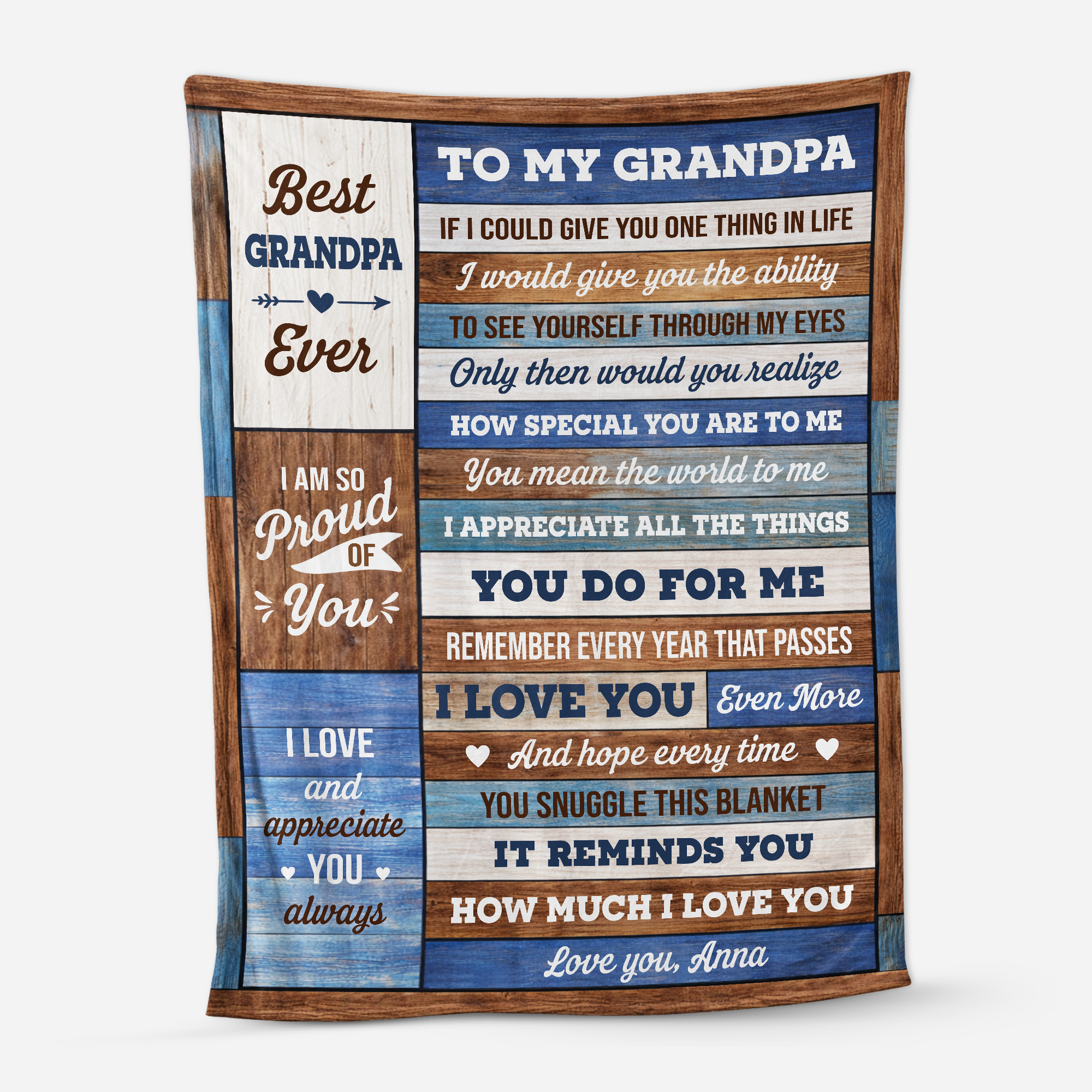 7829BUS1 i love you fleece blanket_ personalized gifts for grandma and grandpa 7829bsttb