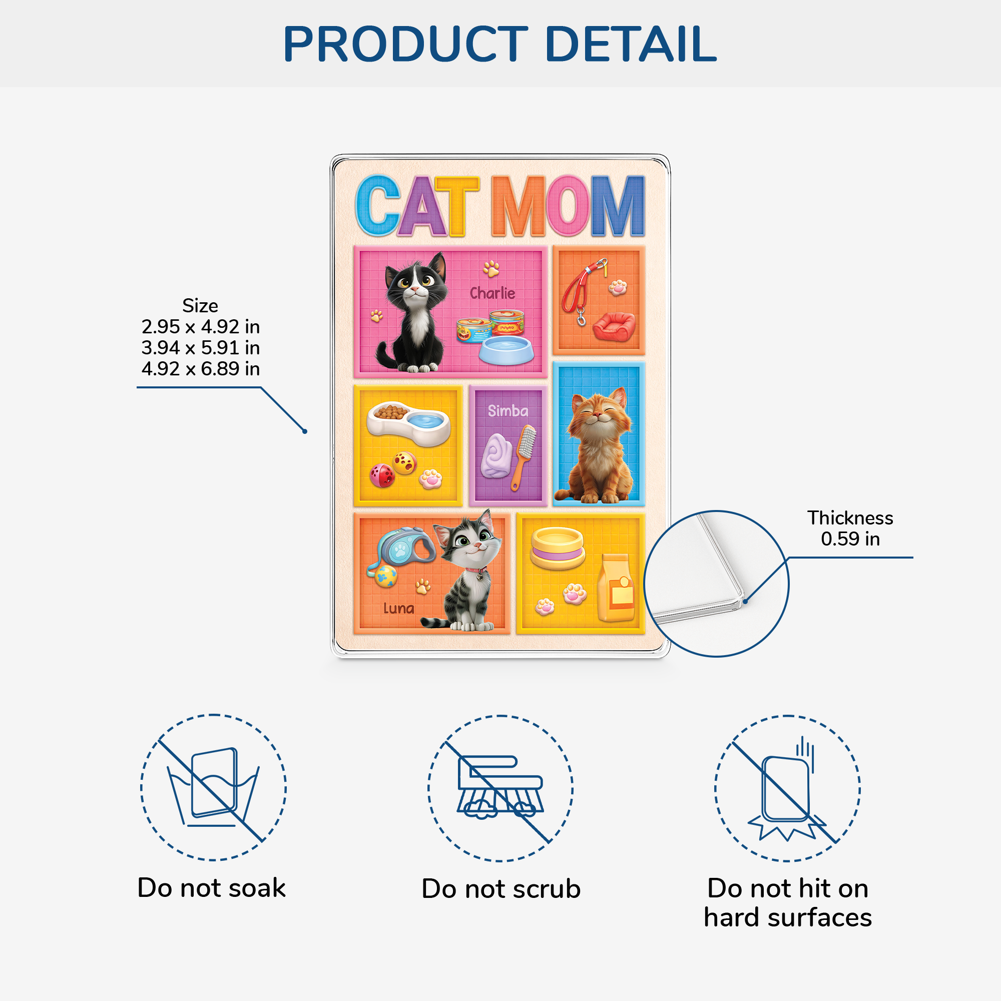 7835RUS3 cat dad rectangle acrylic plaque custom gifts for cat lovers 7835r6xmd
