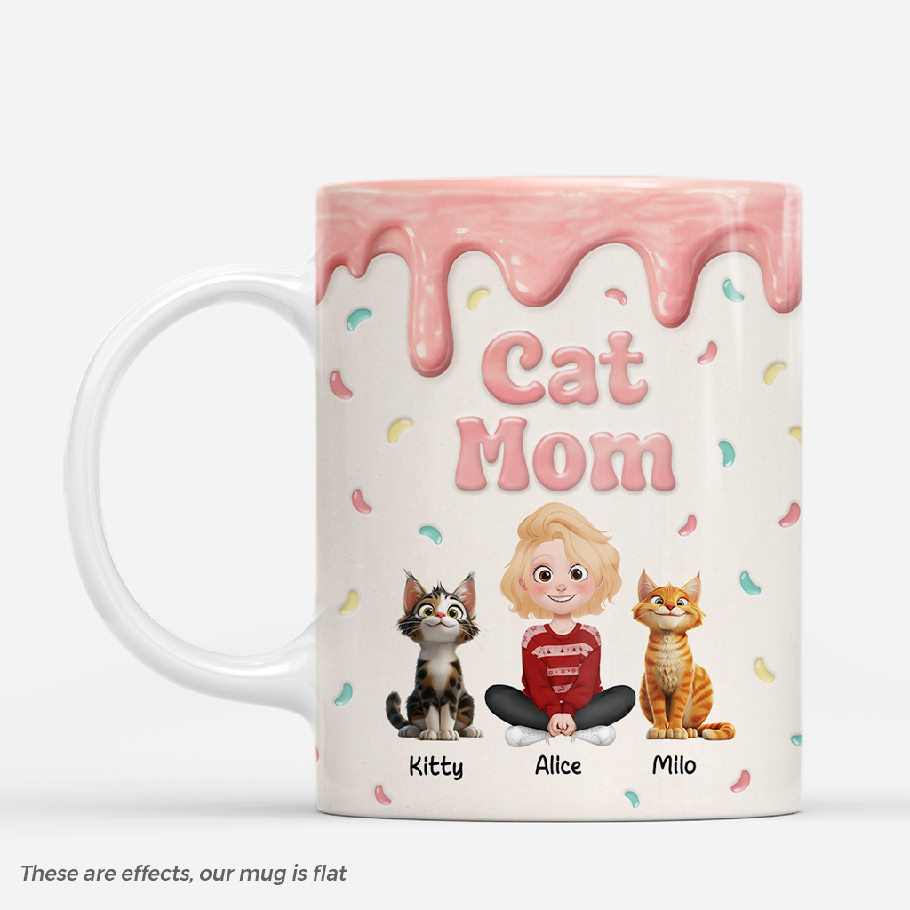 7870MUS1 3d printing effect cat mom mug personalized cat gifts for women 7870m8fcd