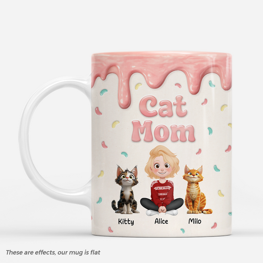 7870MUS1 3d printing effect cat mom mug personalized cat gifts for women 7870m8fcd