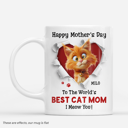 7880MUS1 3d printing effect personalized cat mom mug mothers day gifts for cat moms 7880m