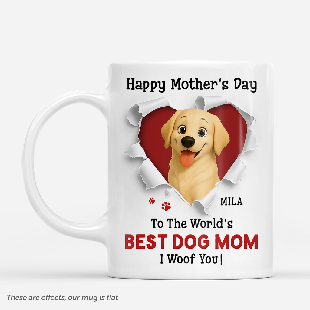 7880MUS1 3d printing effect personalized dog mom mug mothers day gifts for dog moms 7880m