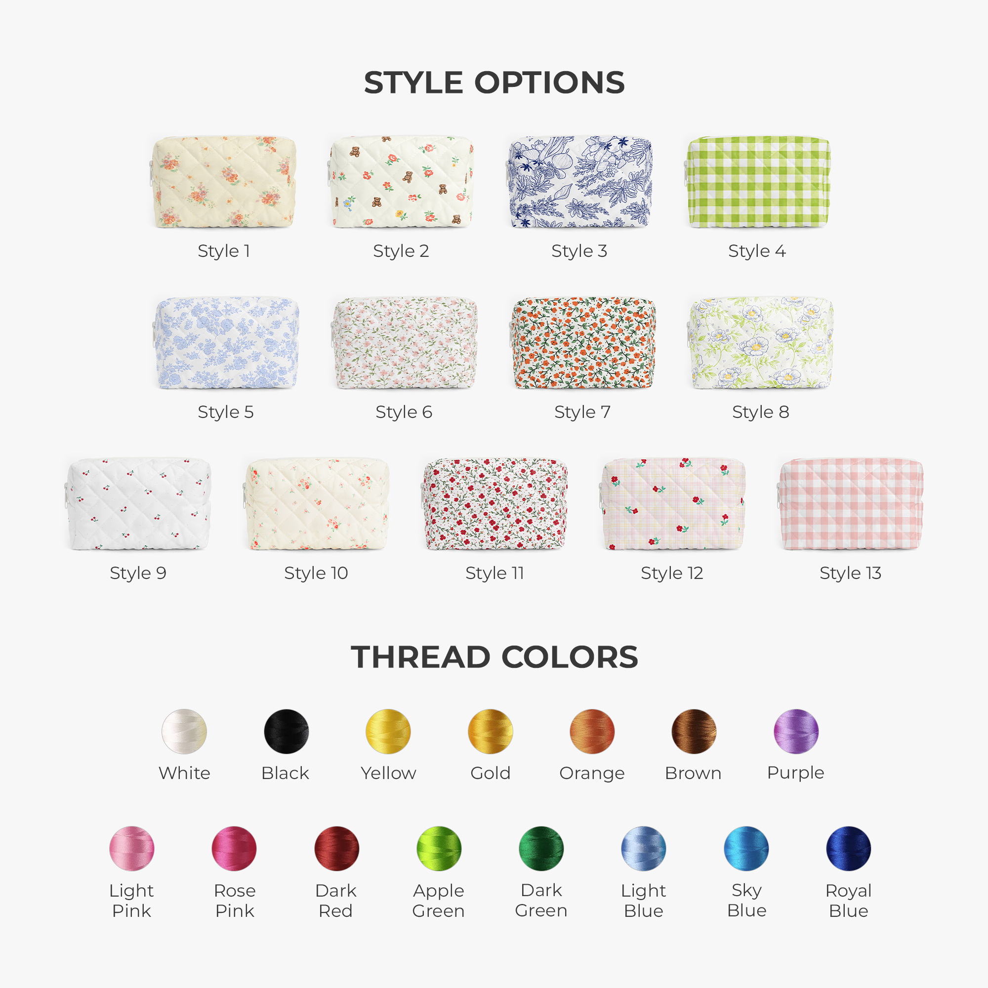 7886AUS3 floral cosmetic bag with name custom embroidered makeup bags 7886ab0v5a