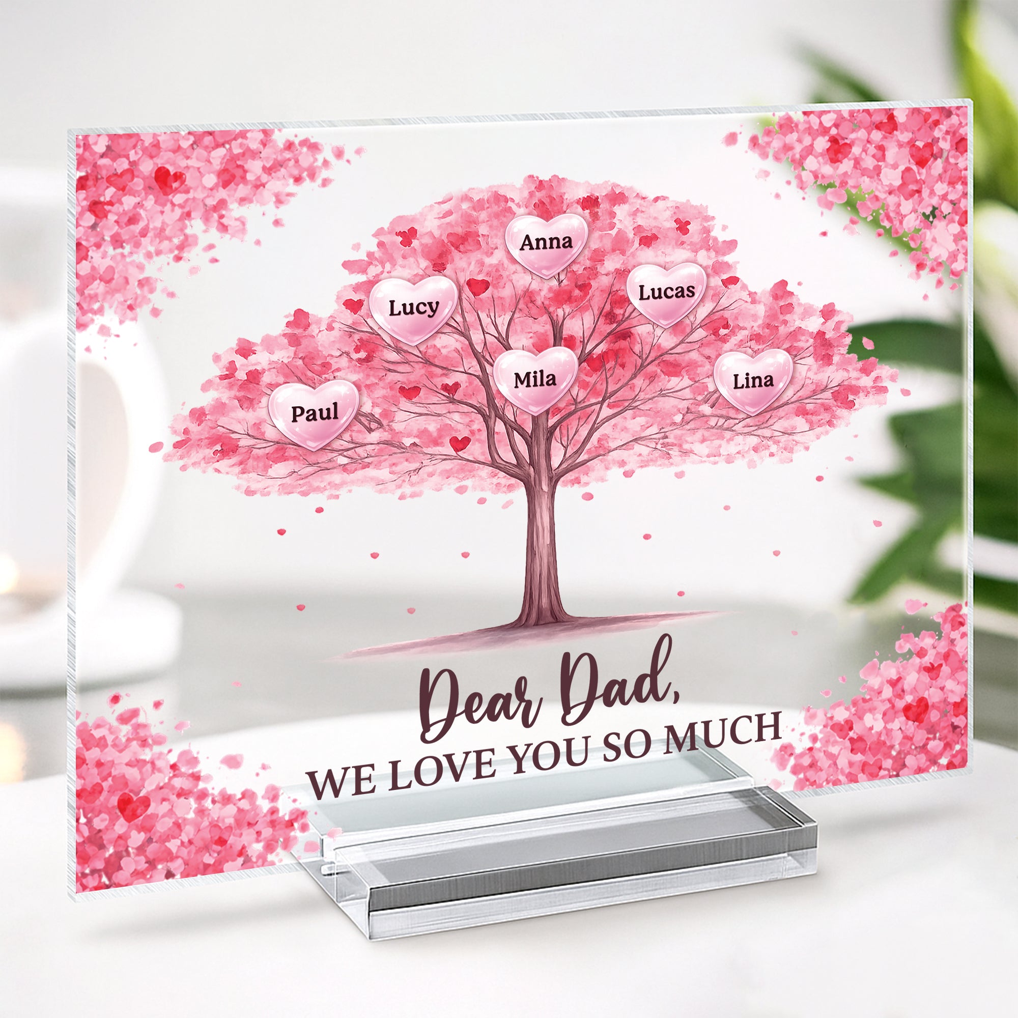 7889RUS2 family tree acrylic plaque with stand custom gifts for momdad 7889rtpca