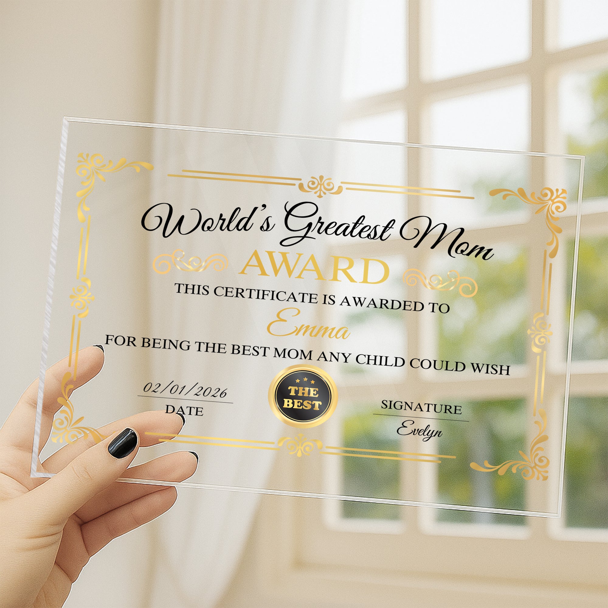 7894RUS3 acrylic award plaque with stand personalized gifts for momgrandma 7894rcpaa