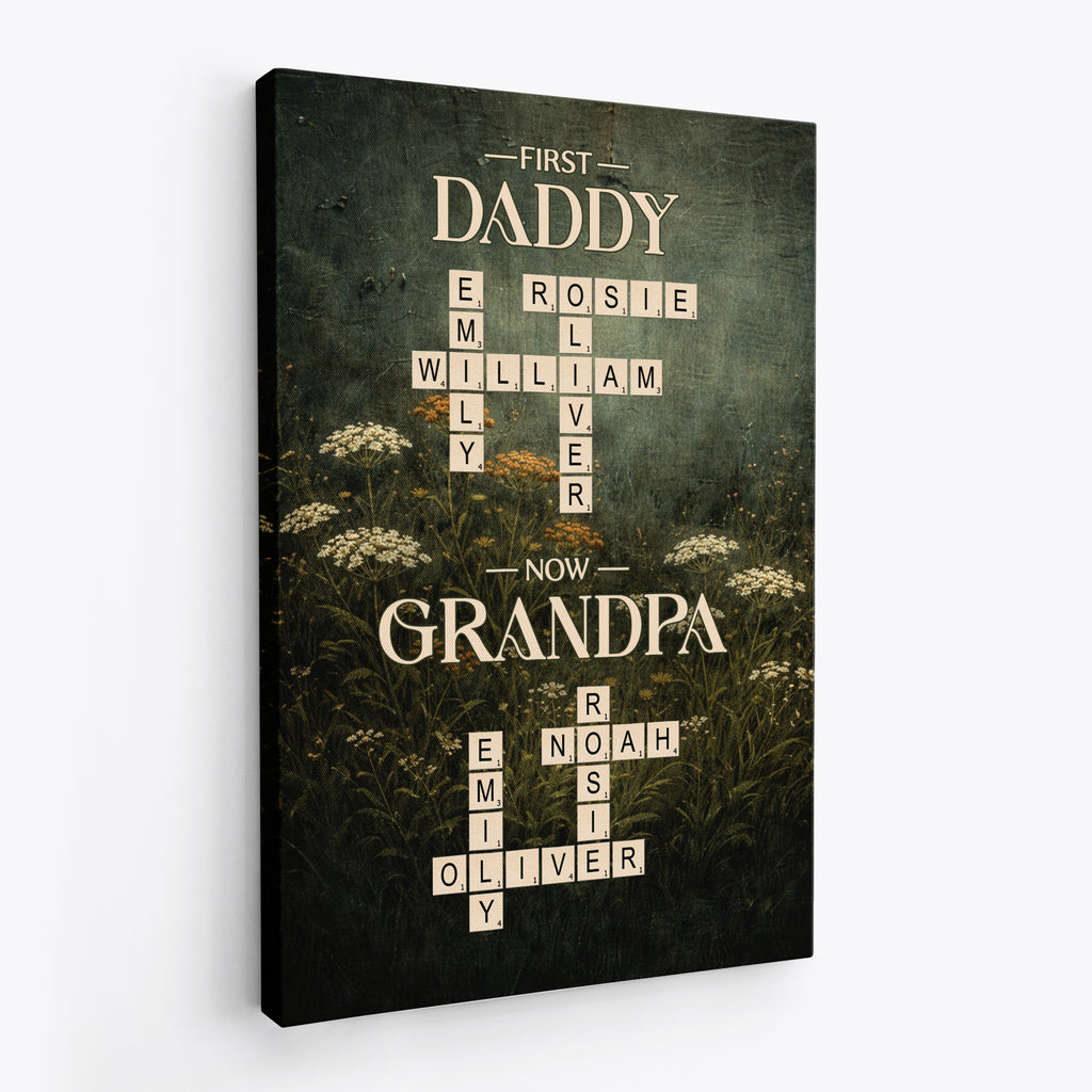 7902CUS2 first mom now grandma crossword canvas custom grandma gifts 7902c8pna