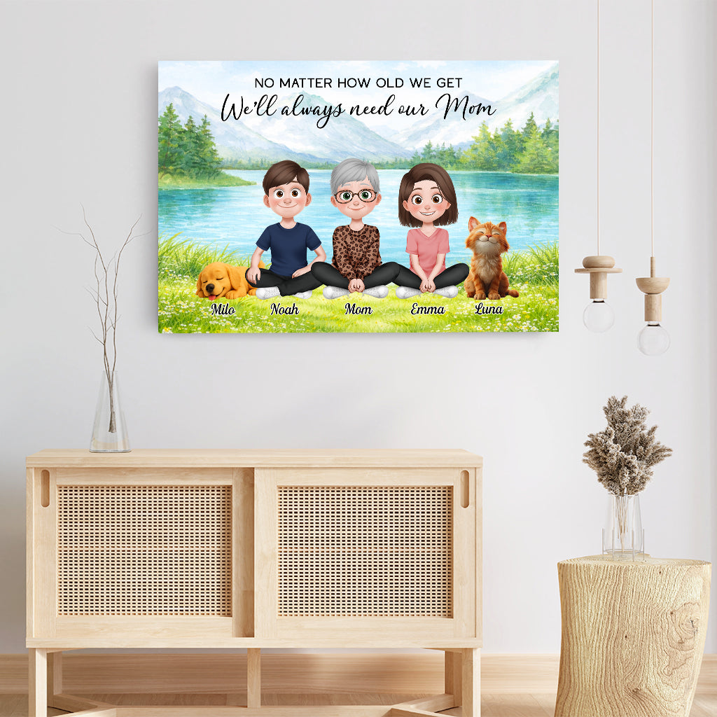 7904CUS3 no matter how old we get canvas custom gifts for momdad 7904c8pza