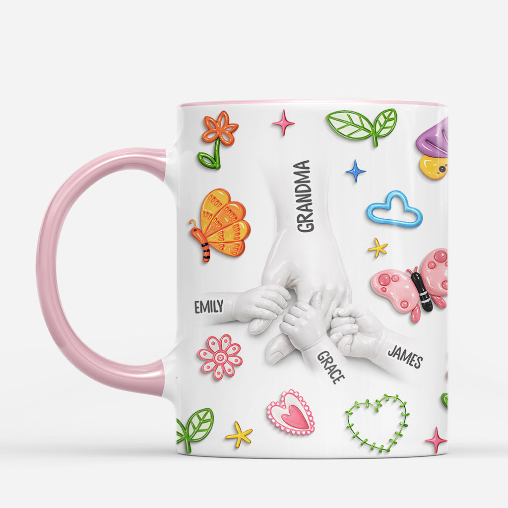7907MUS2 3d printing effect holding moms hand mug with flowers custom gifts for momgrandma 7907m6pna