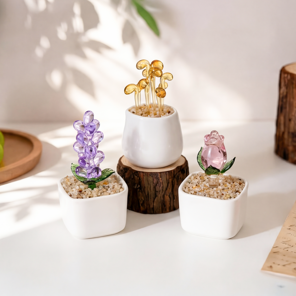 7916AUS1 handmade glass potted plants unique decor gifts for her 7916aokv5a_2