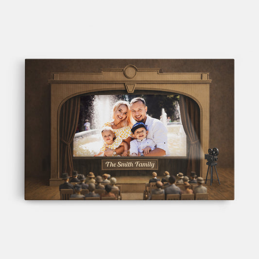7920CUS1 3d printing effect cinema themed family canvas custom gifts for parents 7920csqci