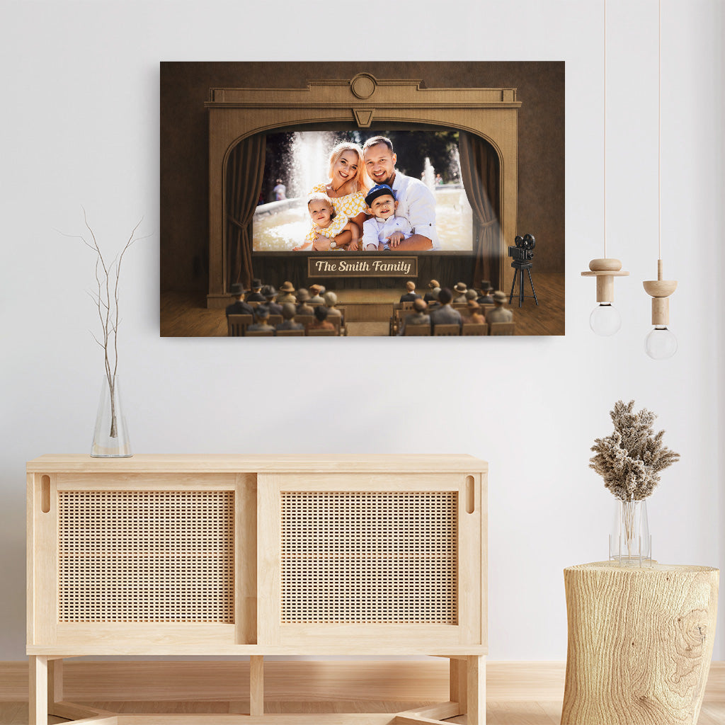7920CUS3 3d printing effect cinema themed family canvas custom gifts for parents 7920csqci