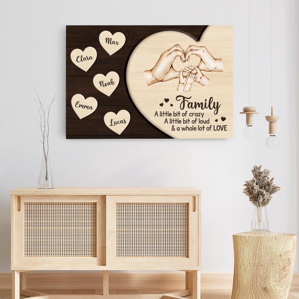 7921CUK3 3d printing effect personalised family a little bit of crazy canvas for mumdad 7921cslmi