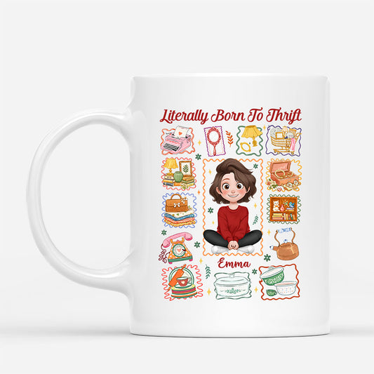 7923MUS1 literally born to thrift mug personalized gifts for herhim 7923m8vca