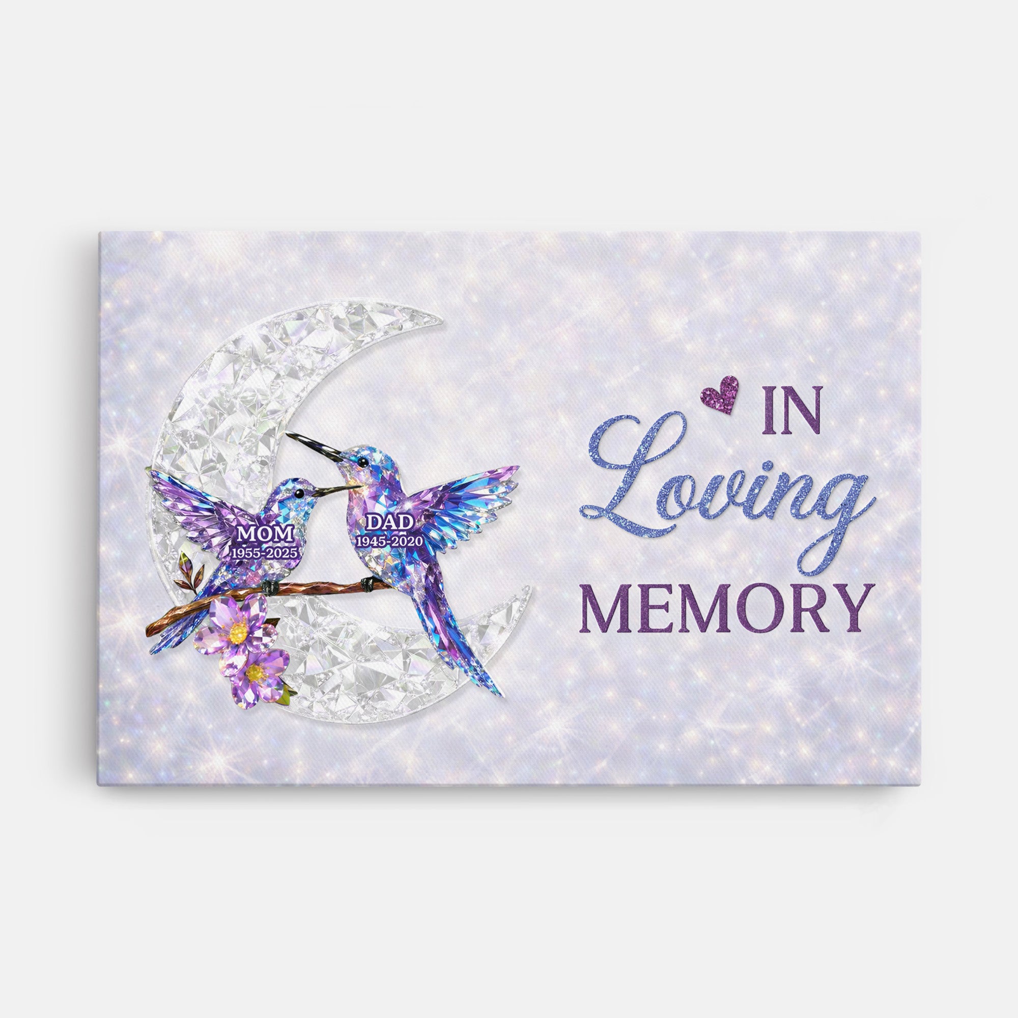 7953CUS1 custom in loving memory canvas hummingbird memorial gifts_ for loss of momdad 7953ctlta