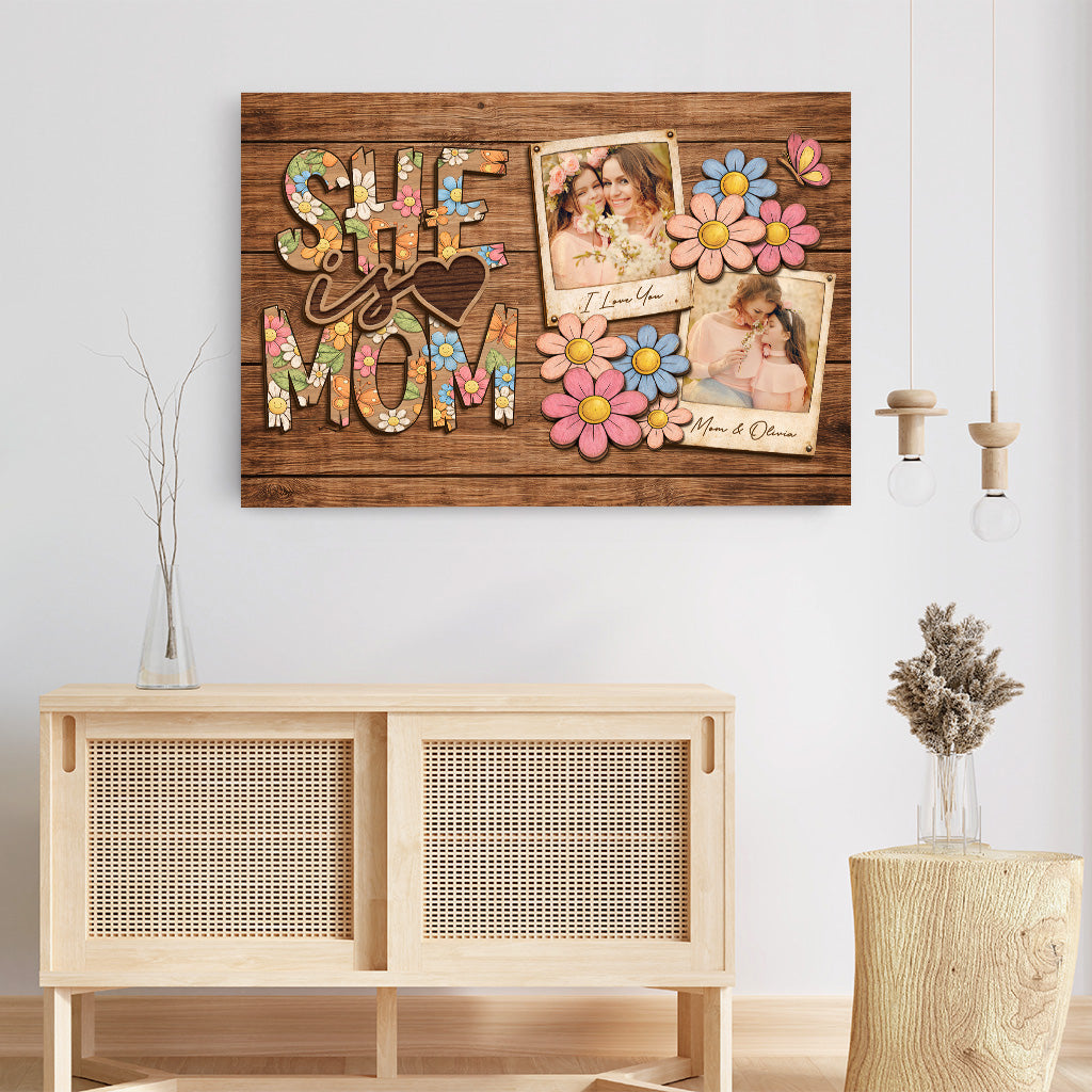 7972CUS3 she is mom canvas with photos personalized gifts for momgrandma 7972ctqna