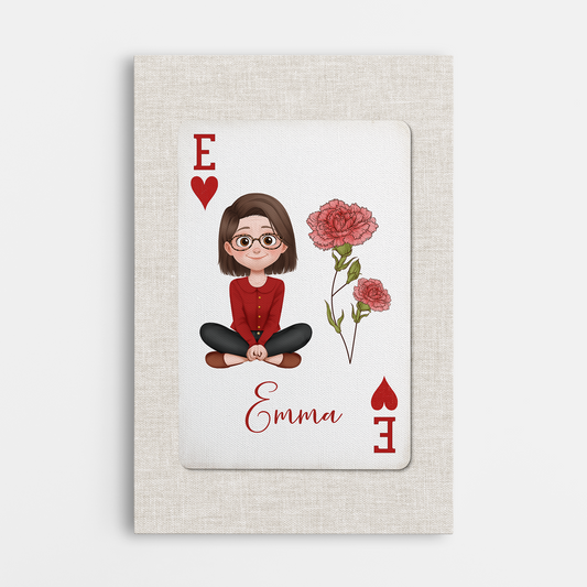 7976CUS1 playing card wall art custom mothers day canvas for momgrandma 7976ctfna