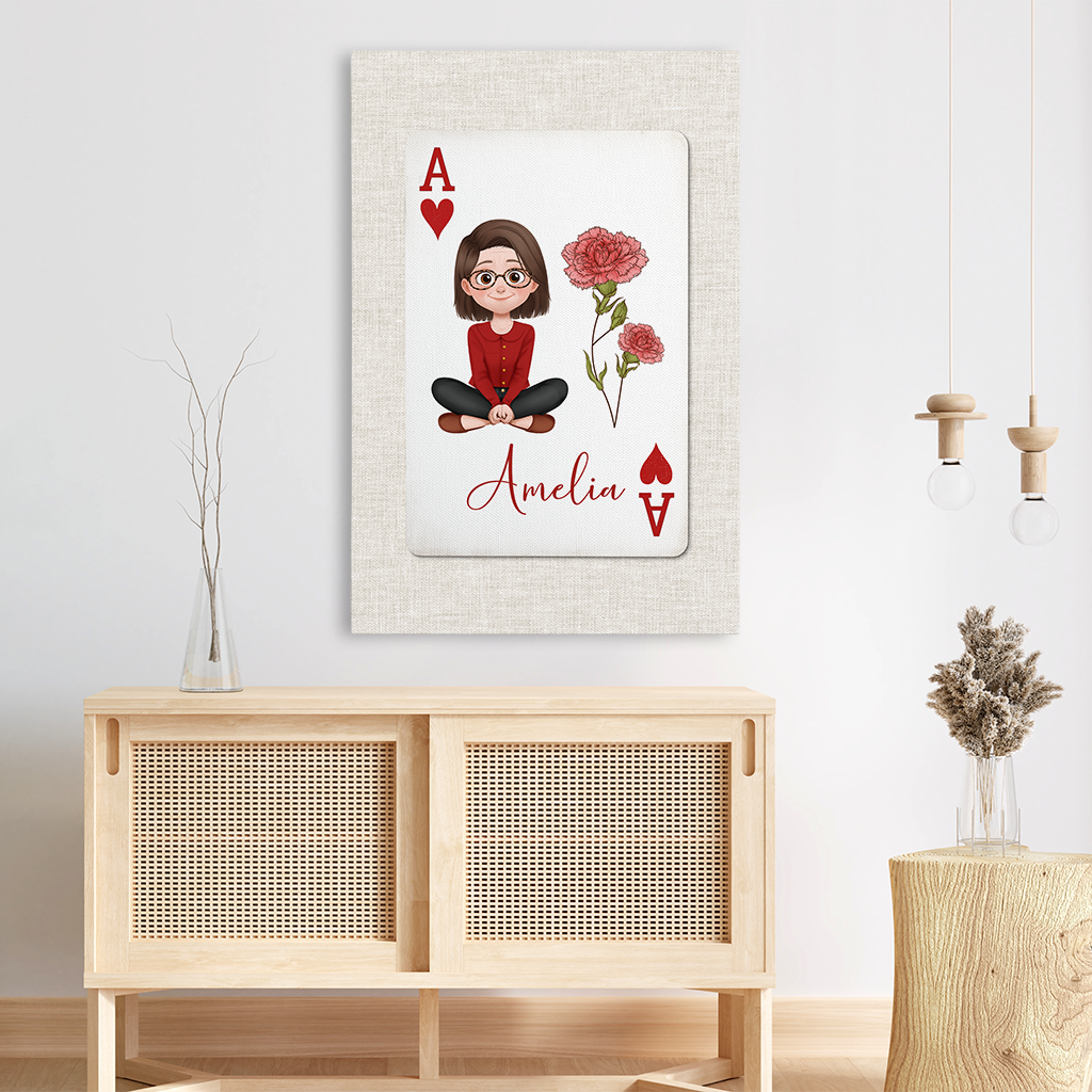 7976CUS3 playing card wall art custom mothers day canvas for momgrandma 7976ctfna