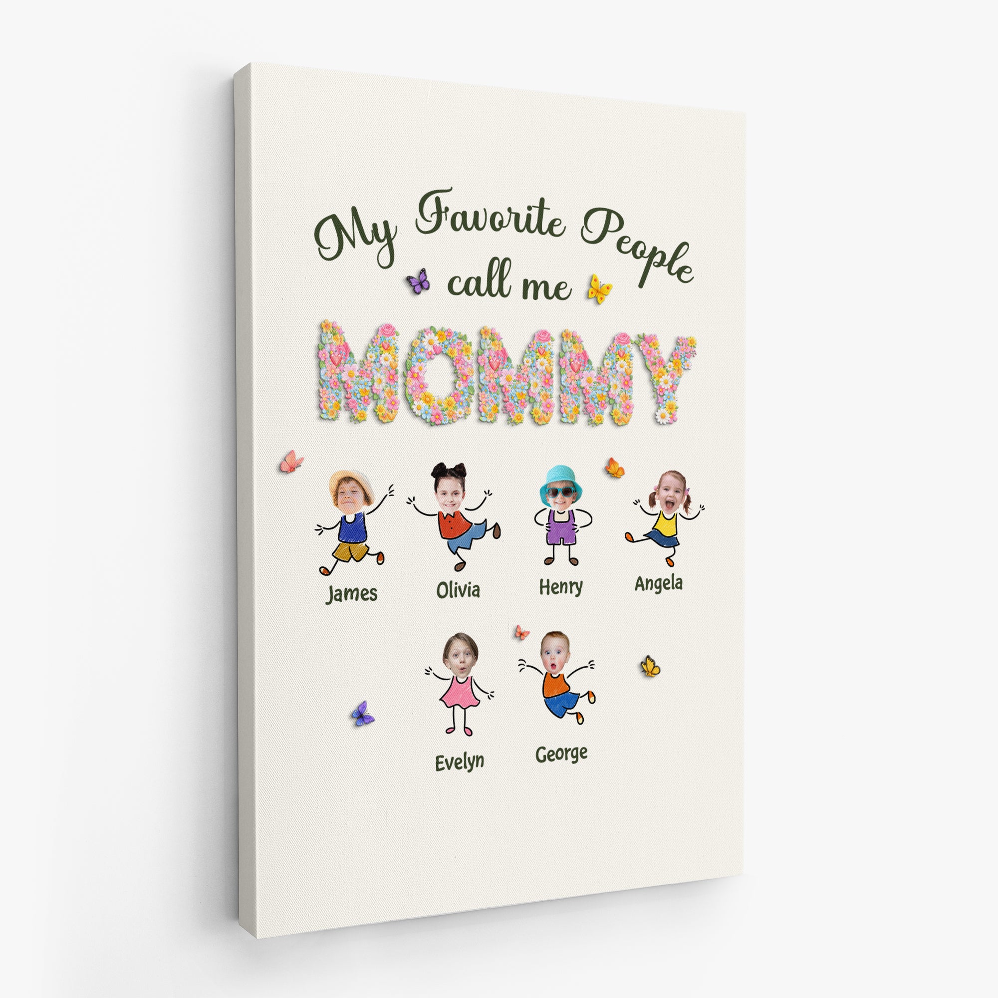 7977CUS2 my favorite people call me grandma custom canvas with grandkids faces 7977ctyna