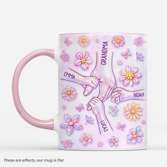 8002MUS1 3d printing effect holographic flower mug custom gifts for momgrandma 8002mspza