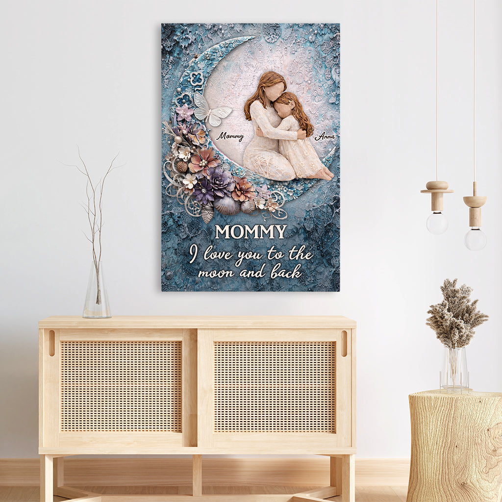 8006CUS3 i love you to the moon and back wall art custom canvas for momdad 8006c6pwa