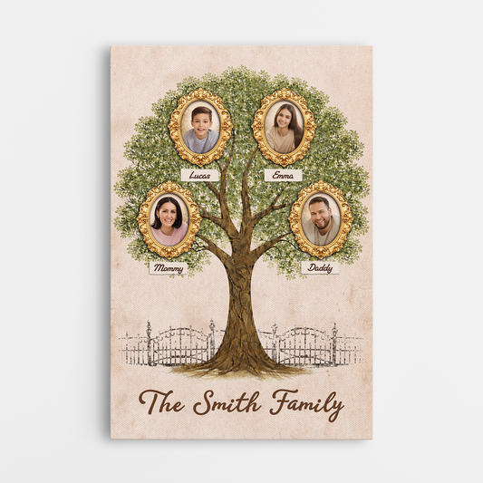 8009CUS1 family tree canvas wall art_ with photos custom gifts for a family 8009c6fwi