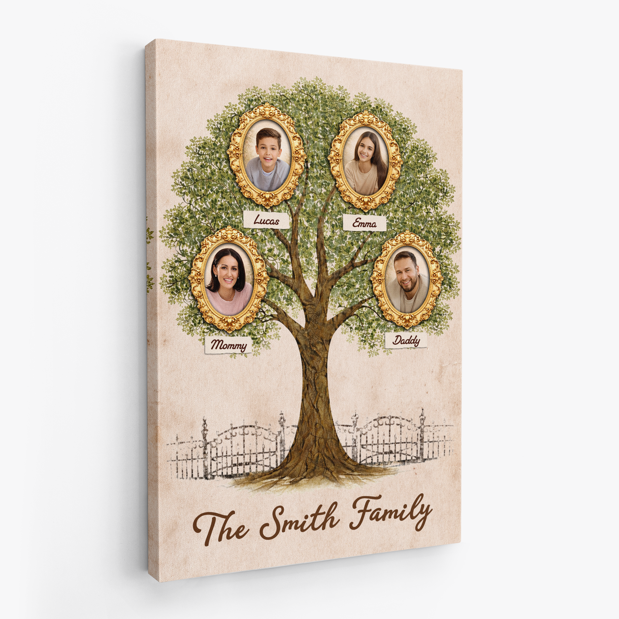8009CUS2 family tree canvas wall art_ with photos custom gifts for a family 8009c6fwi