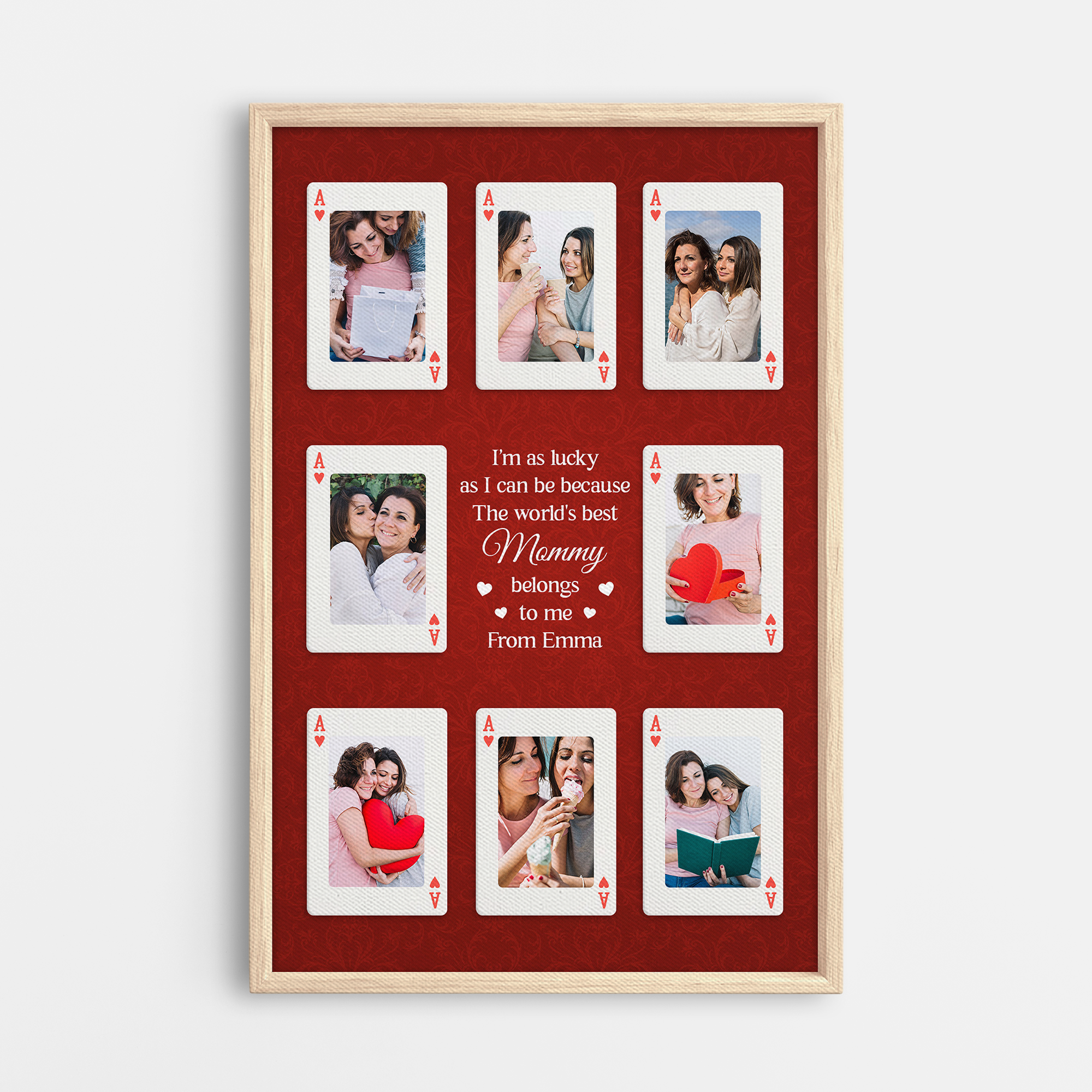 8010CUS1 playing card canvas art_ with photos custom gifts for mom 8010c6fma