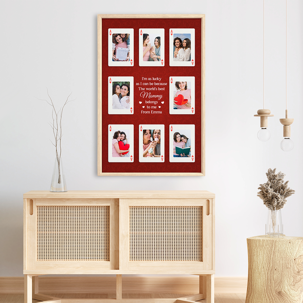8010CUS3 playing card canvas art_ with photos custom gifts for mom 8010c6fma
