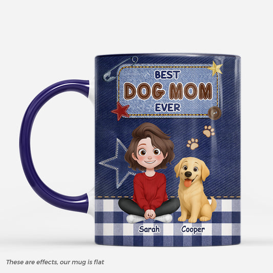 8016MUS1 3d printing effect best dog dad ever denim mug custom gifts for dog lovers 8016mclwc