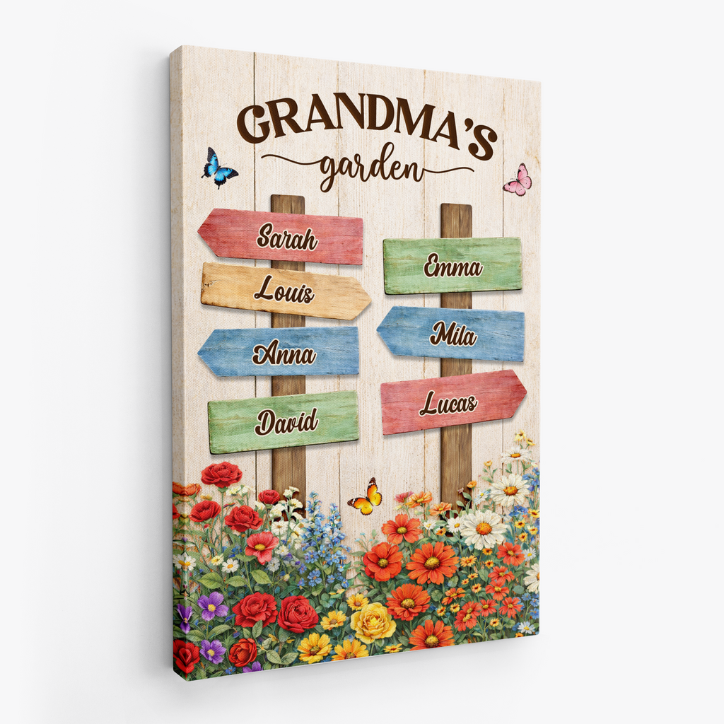 8043CUS2 grandmas garden canvas custom mothers day gifts for grandma 8043ctfwa