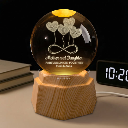 8058LUS1 custom 3d crystal ball lamp mothers and daughters forever linked together_ 8058l6qca