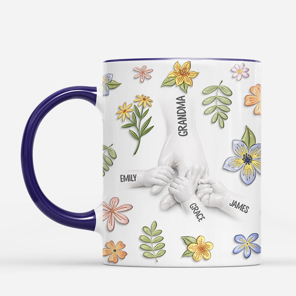 8071MUS2 3d printing effect ceramic floral mug custom gifts for momgrandma 8071m6pna