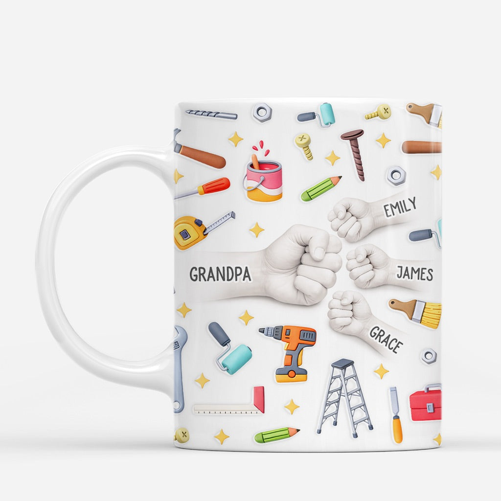 8096MUS2 3d printing effect ceramic fist bump mug custom gifts for dadgrandpa 8096m3xnb