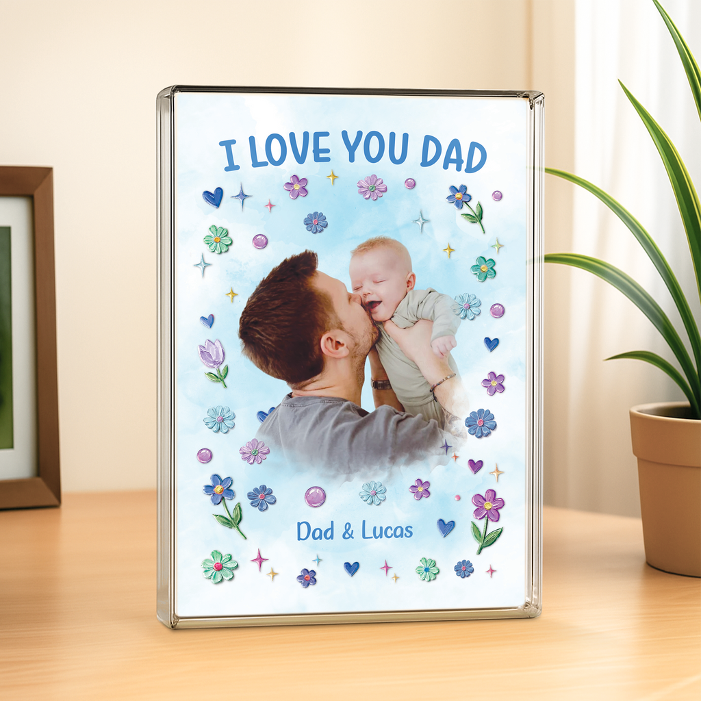 8100RUS2 i love you rectangle acrylic plaque with photo custom gifts for momdad 8100r8kaa