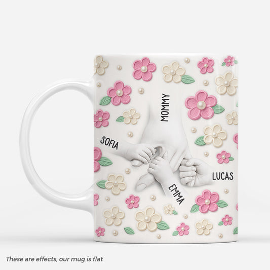 8118MUS1 3d printing effect pearl flower mug custom gifts for momgrandma 8118m6qca