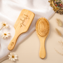 8125AUS2 engraved bamboo hairbrush with name and flower custom gifts for her 8125aq6fa