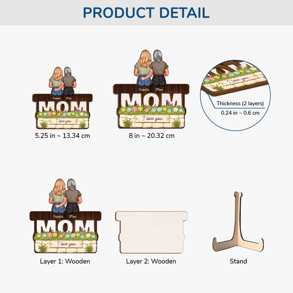 8145QUS3 mom we love you wooden plaque customized gifts for momgrandma 8145qyna
