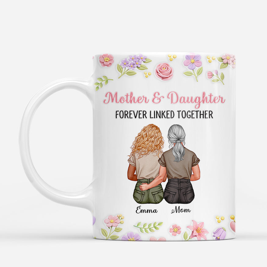 8153MUS2 3d printing effect mother and daughter forever linked_ together mug custom mom gifts 8153mslaa