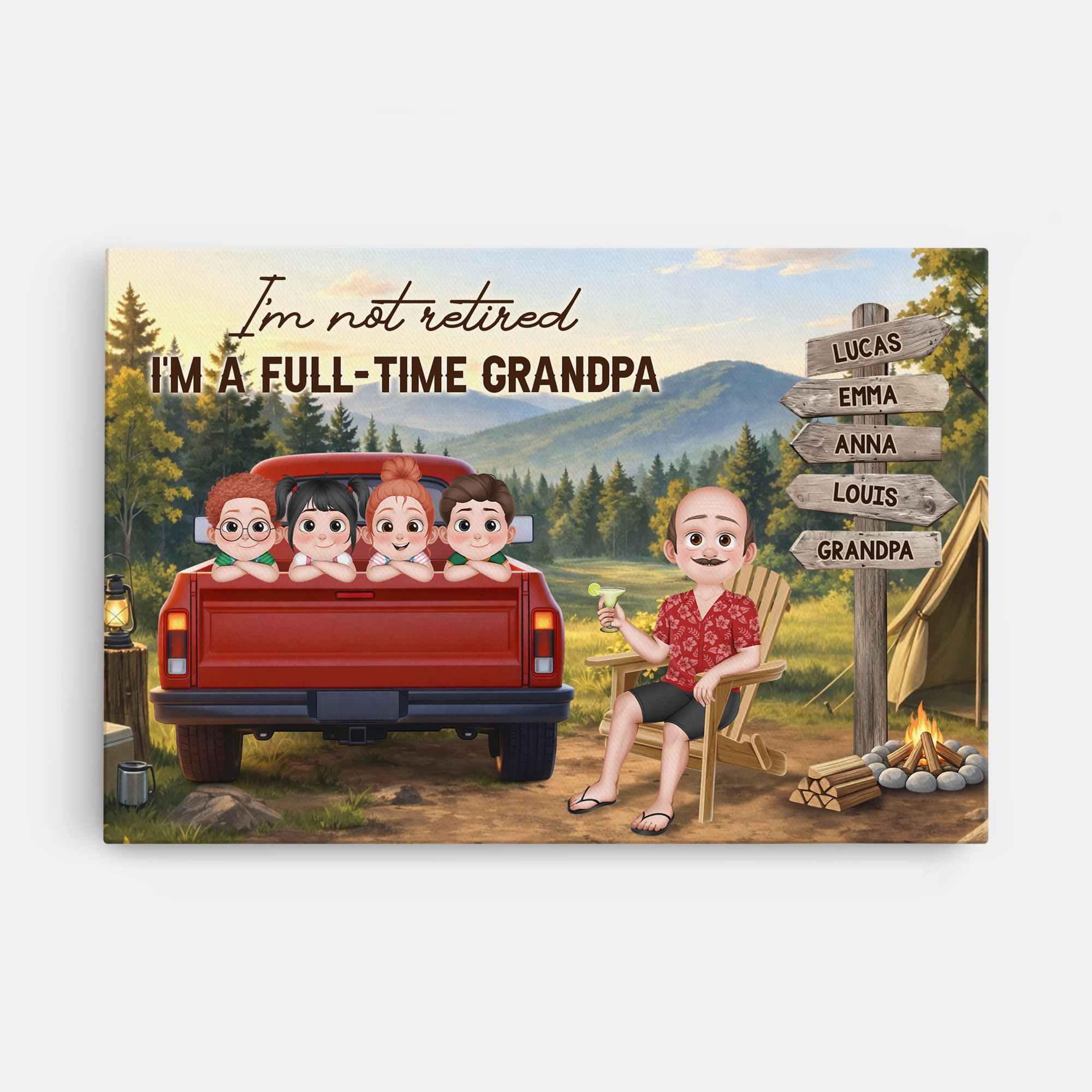 8160CUS1 im not retired im a full time grandpagrandma canvas custom retirement gifts 8160csxwa