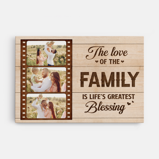 8162CUS1 the love of a family is lifes greatest blessing_ canvas_ custom photo gifts for parents 8162csfwi