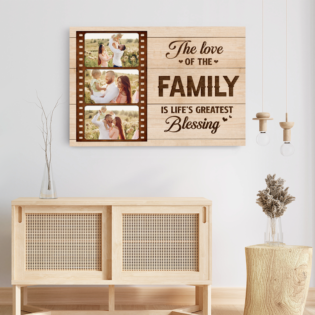 8162CUS3 the love of a family is lifes greatest blessing_ canvas_ custom photo gifts for parents 8162csfwi