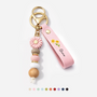 8174MUS1 daisy flower beaded keychain personalized gifts for her 8174mj