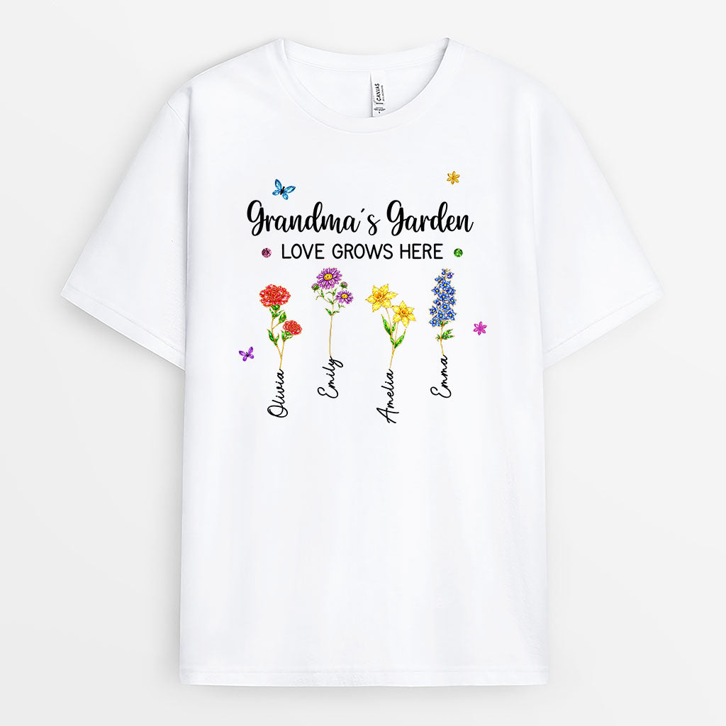 8181AUS1 grandmas garden love grows here t shirt custom gifts for grandmamom 8181a8v5a