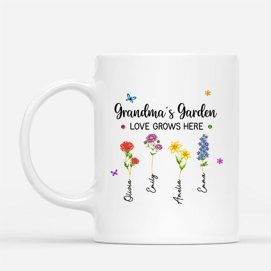 8181MUS1 grandmas garden love grows here mug custom gifts for grandmamom 8181m8v5a
