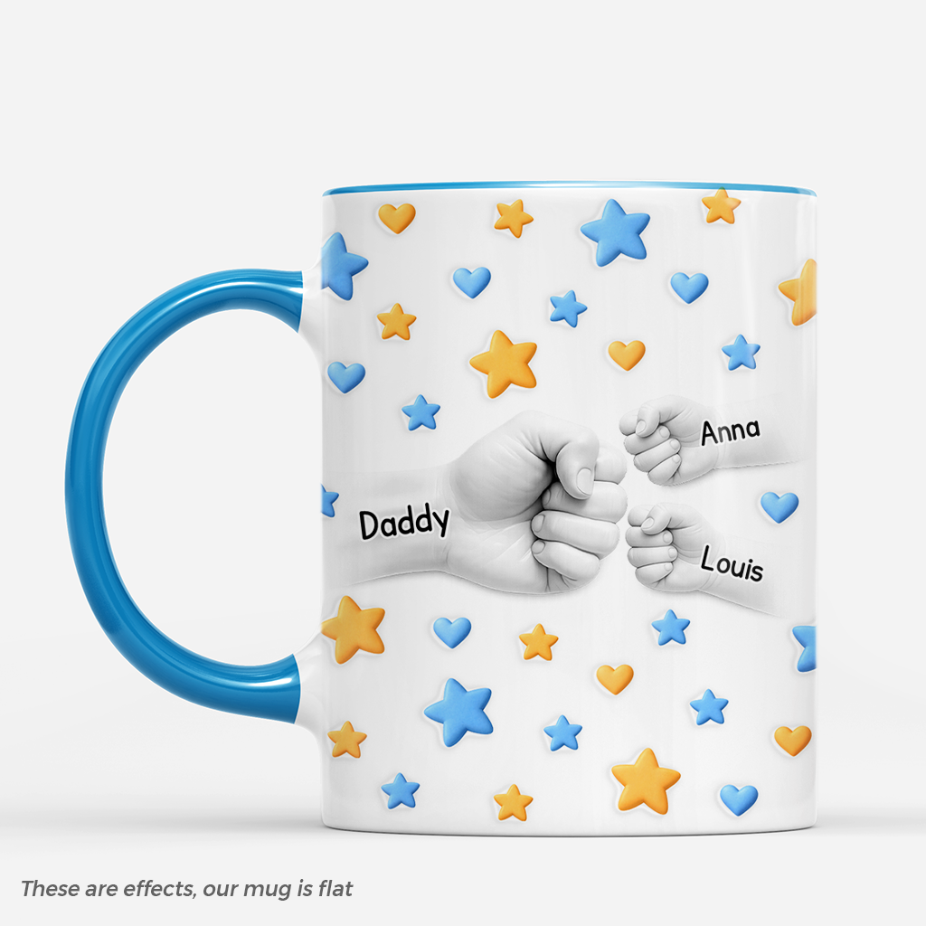 8190MUS1 3d printing effect fist bump mug with stars custom gifts for dadgrandpa 8190mtfwb