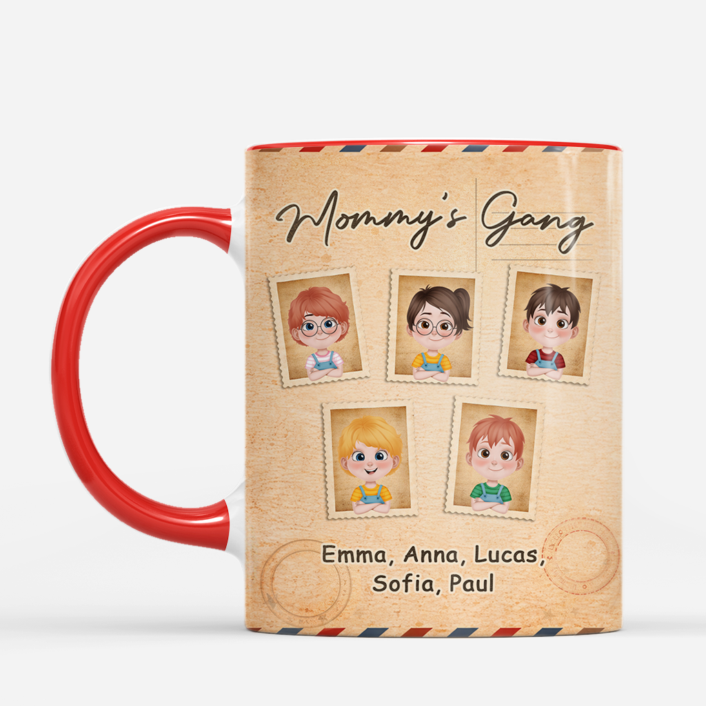 8191MUS2 3d printing effect daddy gang mug with kids custom gifts for dadmom 8191mtxcb