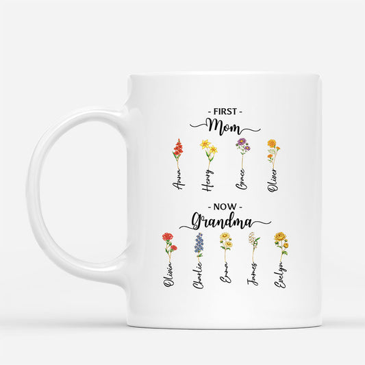 8192MUS1 first mom now grandma mug personalized grandmas garden gift 8192m8v5a_2