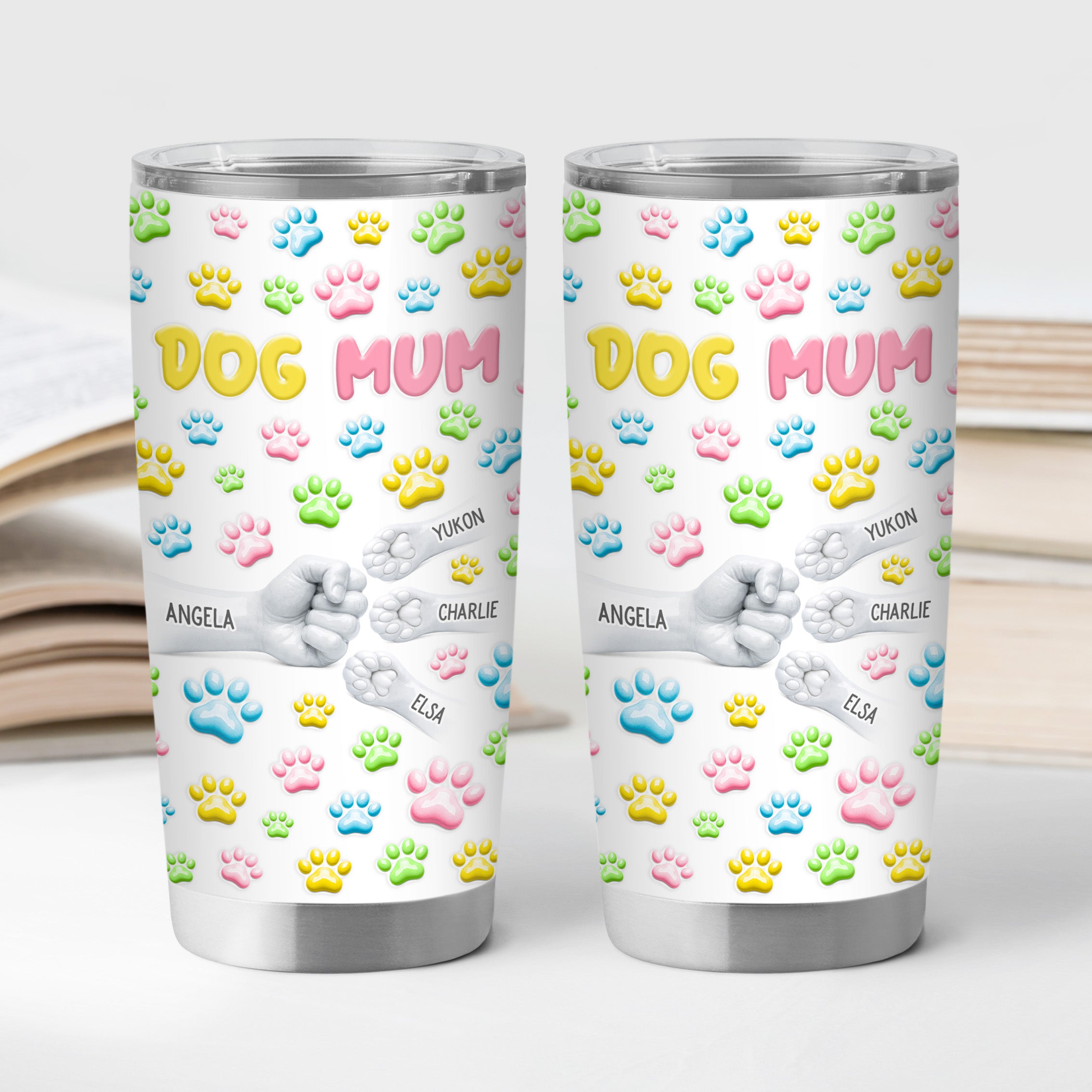 8209TUK2 3d printing effect personalised fist bump tumbler 20oz with paw prints for dogcat lovers 8209tnqnc